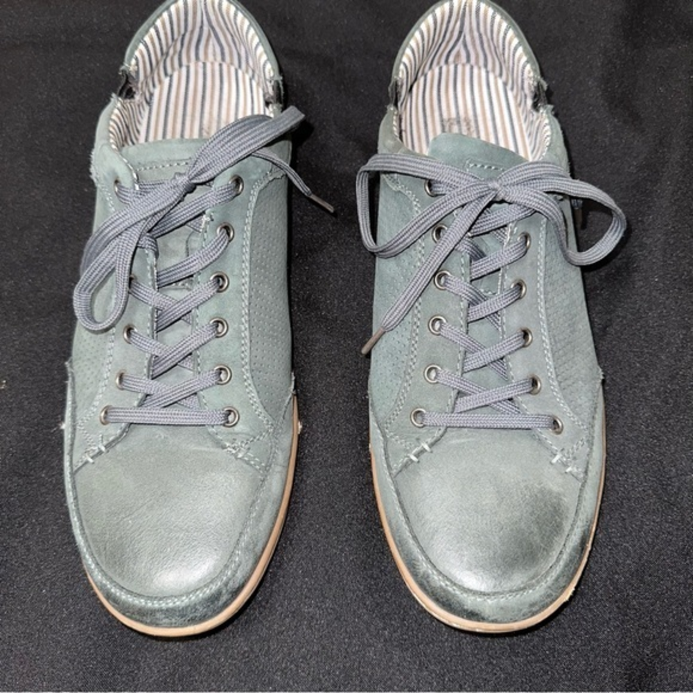 Men’s blue‎ leather shoes lace-up size 12